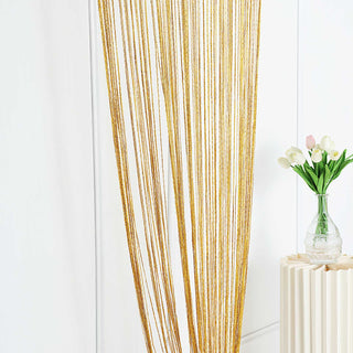 Add a Touch of Glamour with Gold Silk Tassel String Curtains