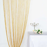 3ftx8ft Gold Silk Tassel String Curtains, Decorative Room Divider Panels
