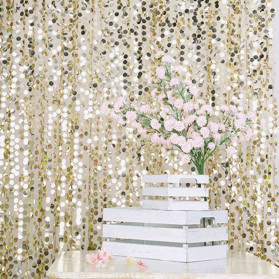 8ftx8ft Champagne Big Payette Sequin Photography Booth Backdrop