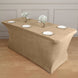 6ft Champagne Premium Smooth Velvet Spandex Fit Rectangular Tablecloth With Foot Pockets