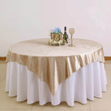 Elevate Your Table Decor with the Champagne Velvet Table Overlay