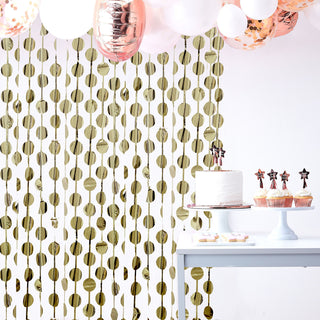Create Unforgettable Moments with the Champagne Round Chain Foil Fringe Curtain