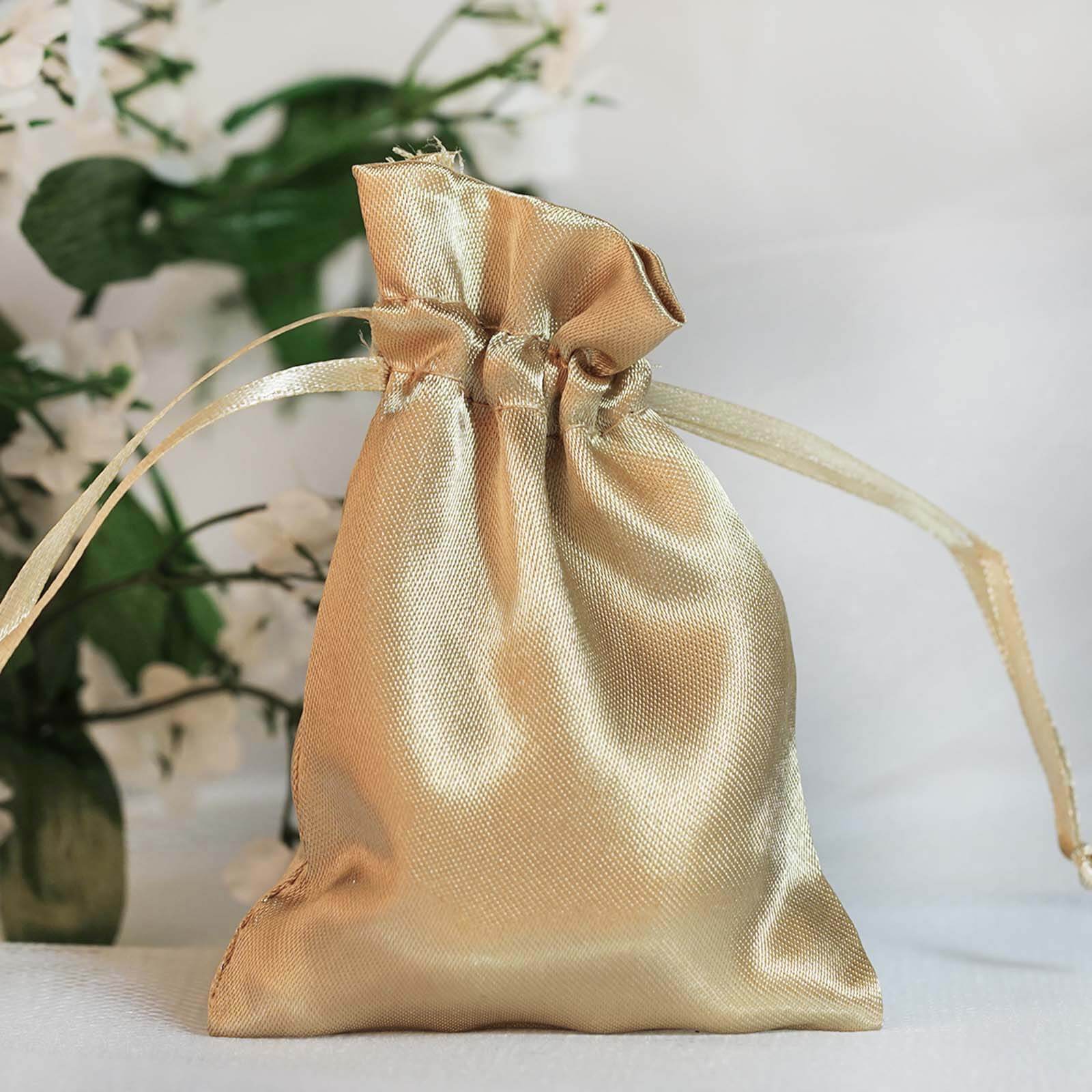 Textured Satin Drawstring Purse