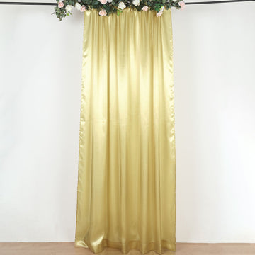 8ftx10ft Champagne Satin Event Curtain Drapes, Backdrop Event Panel