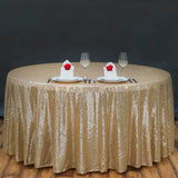 Elevate Your Event with the Champagne Seamless Premium Sequin Round Tablecloth