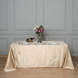 Elevate Your Event with the Luxurious Champagne Velvet Tablecloth