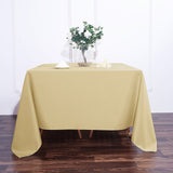 90 Inch Champagne Seamless Square Polyester Tablecloth