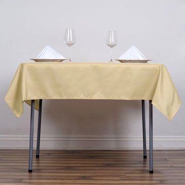 54"x54" Champagne Square Seamless Polyester Tablecloth