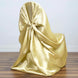 Champagne Satin Self-Tie Universal Chair Cover, Folding, Dining, Banquet and Standard