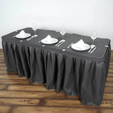Elevate Your Event with the Charcoal Gray Pleated Polyester Table Skirt