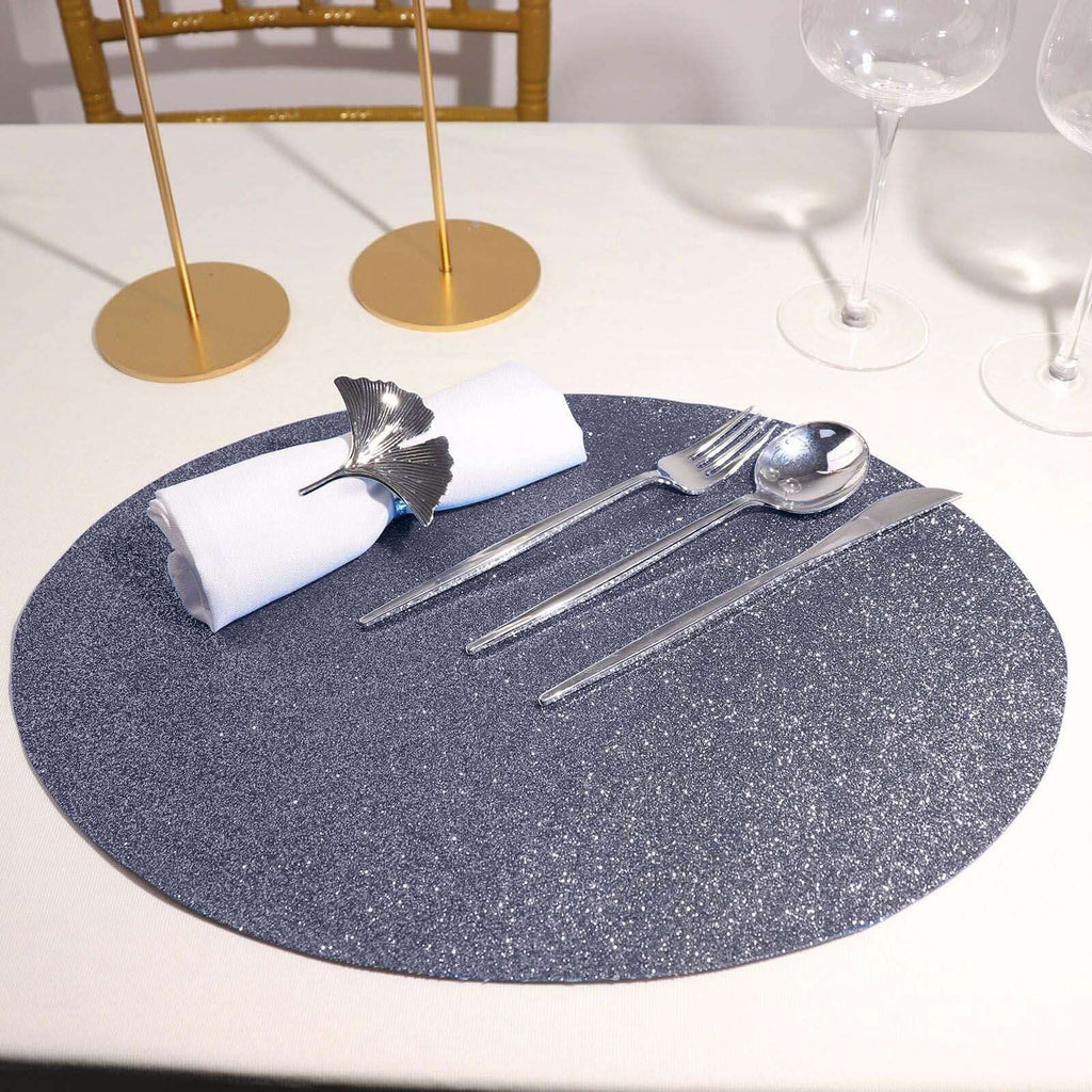 6 Pack Charcoal Gray Sparkle Placemats