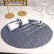 6 Pack | Charcoal Gray Sparkle Placemats, Non Slip Decorative Oval Glitter Table Mat
