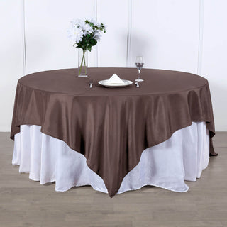 Enhance Your Event Decor with the Chocolate Polyester Table Overlay