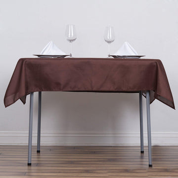 54"x54" Chocolate Square Seamless Polyester Tablecloth