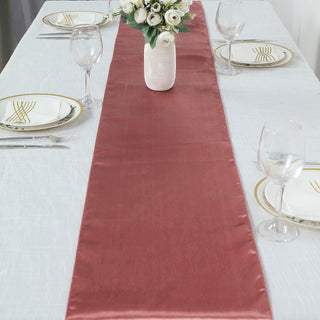 Cinnamon Rose Satin Table Runner - Add Elegance and Glamour to Your Event Decor