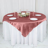 60inch x 60inch Cinnamon Rose Square Smooth Satin Table Overlay