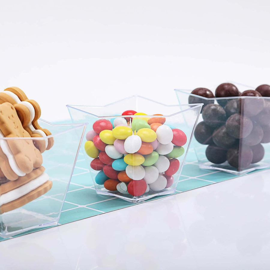 12 Pack | 4oz Clear Angled Square Plastic Dessert Cups, Disposable Snack Cups