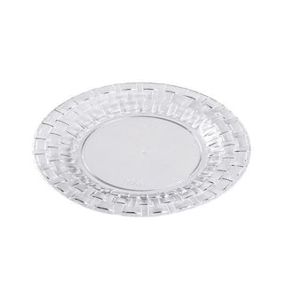 Elegant and Versatile Clear Basketweave Rim Disposable Salad Plates