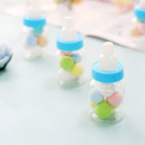 12 Pack | 3.5Inch Blue Baby Bottle Party Favor Gift Candy Containers, Baby Shower Treat Boxes#whtbkgd