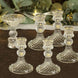 6 Pack | 4inch Clear Glass Diamond Pattern Pillar Votive Candle Stands