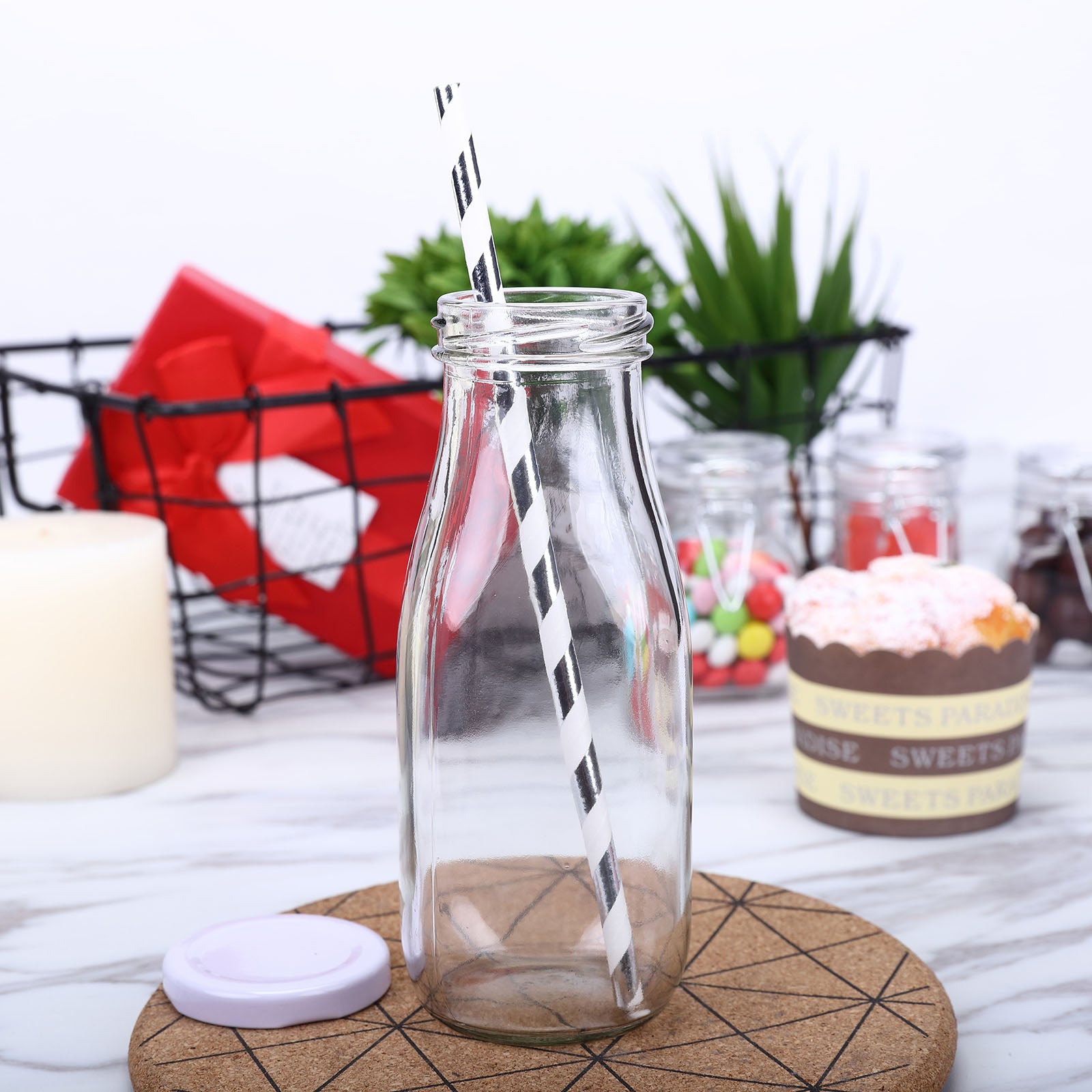 12 Pack, 4oz Clear Glass Hexagon Party Favor Candy Jars With Flip Lids in  2023