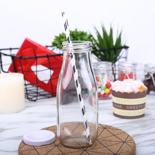 Clear Glass Party Favor Milk Bottle Jars - Vintage Charm for Your Event Decor