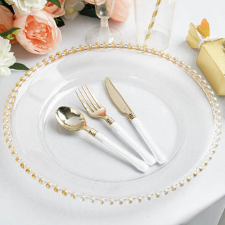 Enhance Your Table Decor with Clear/Gold Acrylic Plastic Charger Plates