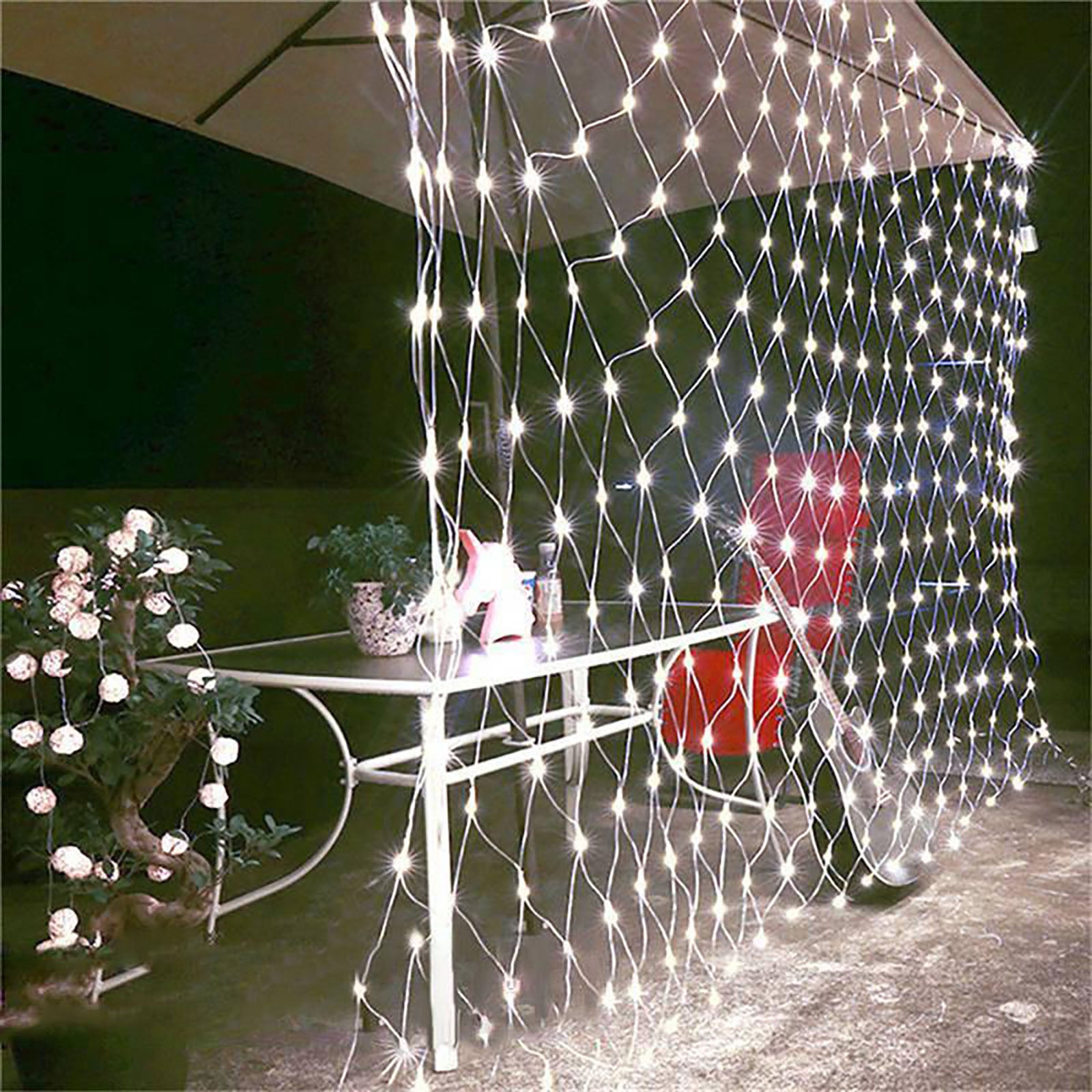 20ft 600 LED Sequential String Light Net Backdrop Decoration - Clear