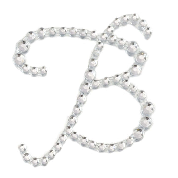 12 Pack 1.5" Clear Rhinestone Monogram Letter Jewel Sticker Self Adhesive DIY Diamond Decor - B