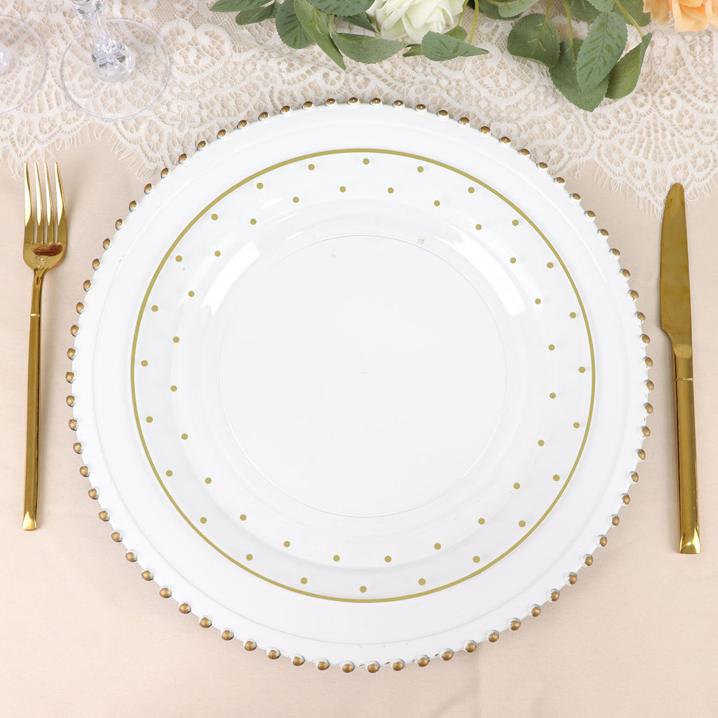 Clear With Gold Dot Rim Plastic Dinner Plates ?crop=center&height=1024&v=1705970447&width=1024
