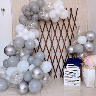 Clear, Gray, and White DIY Balloon Garland Arch Party Kit