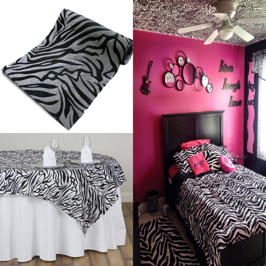 54" x 10 Yards Taffeta Fabric Roll |  Zebra Print Wholesale Fabric by the Yard | Animal Print Fabric - Red