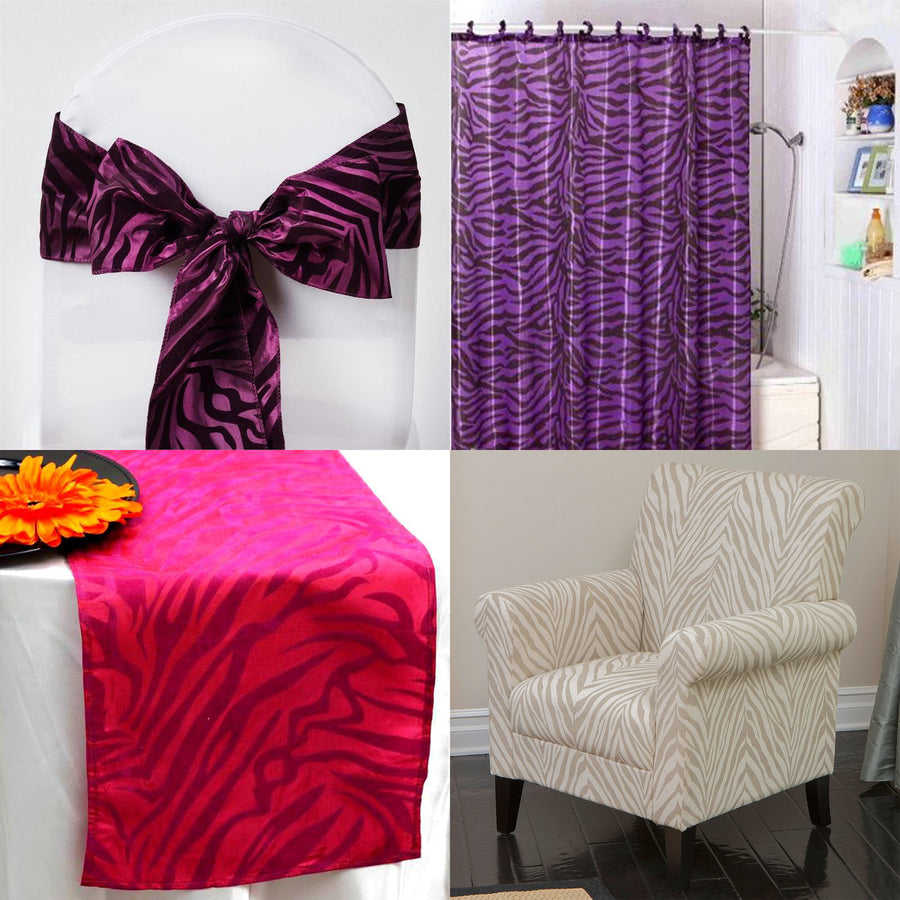 54" x 10 Yards Taffeta Fabric Roll |  Zebra Print Wholesale Fabric by the Yard | Animal Print Fabric - Chocolate