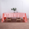 60x126 Coral Satin Rectangular Tablecloth