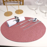 6 Pack | Coral Sparkle Placemats, Non Slip Decorative Oval Glitter Table Mat