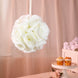 2 Pack | 7inch Cream Artificial Silk Rose Flower Ball, Silk Kissing Ball