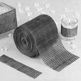 5 inch x 10 Yards Shiny Black Diamond Rhinestone Ribbon Wrap Roll, DIY Craft Decor#whtbkgd