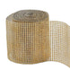 5 inch x 10 Yards Shiny Gold Diamond Rhinestone Ribbon Wrap Roll, DIY Craft Decor