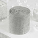 5 inch x 10 Yards Shiny Silver Diamond Rhinestone Ribbon Wrap Roll, DIY Craft Decor