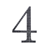 4inch Black Decorative Rhinestone Number Stickers DIY Crafts - 4#whtbkgd