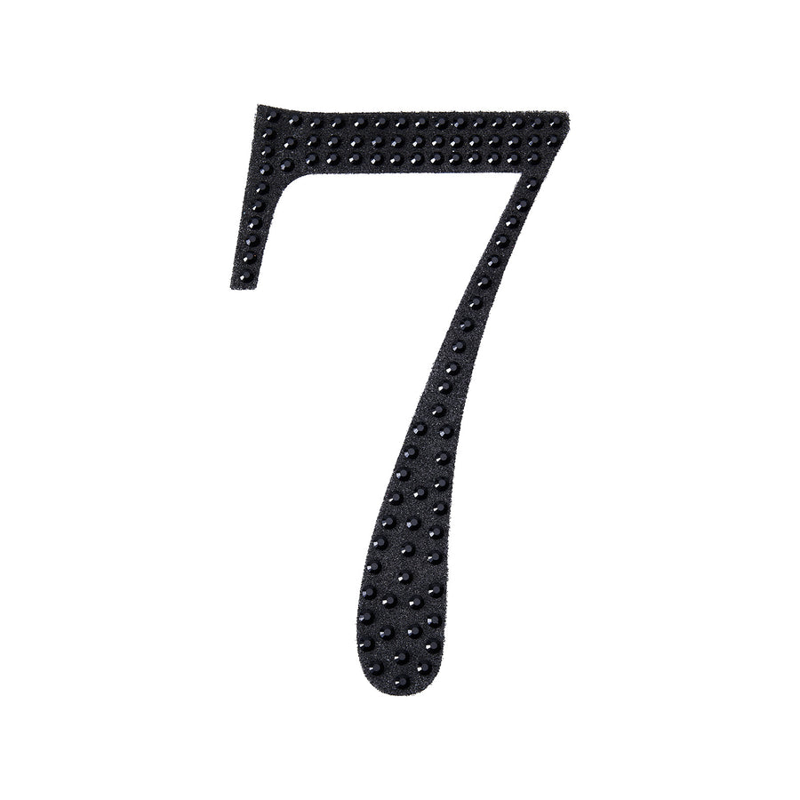 4inch Black Decorative Rhinestone Number Stickers DIY Crafts - 7#whtbkgd