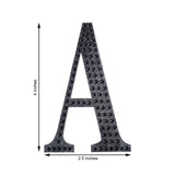4inch Black Decorative Rhinestone Alphabet Letter Stickers DIY Crafts - A