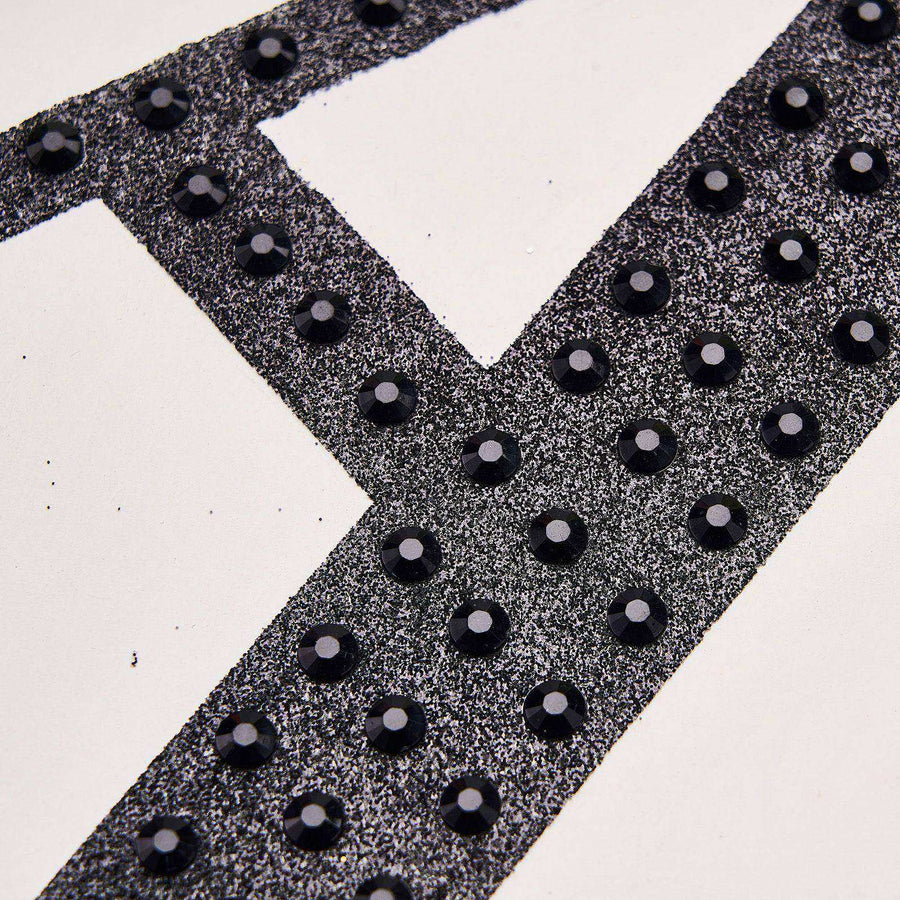 4inch Black Decorative Rhinestone Alphabet Letter Stickers DIY Crafts - C