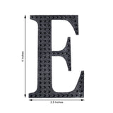4inch Black Decorative Rhinestone Alphabet Letter Stickers DIY Crafts - E