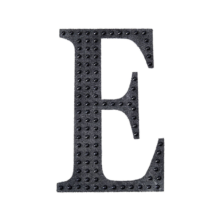 4inch Black Decorative Rhinestone Alphabet Letter Stickers DIY Crafts - E#whtbkgd