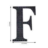4inch Black Decorative Rhinestone Alphabet Letter Stickers DIY Crafts - F