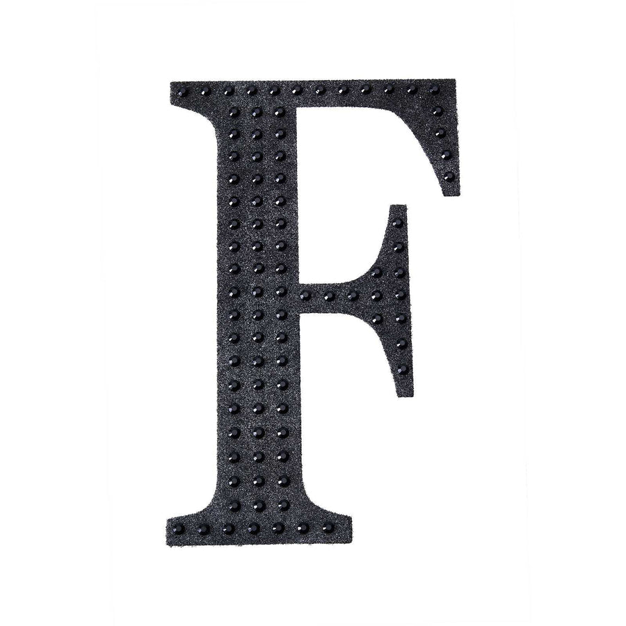 4inch Black Decorative Rhinestone Alphabet Letter Stickers DIY Crafts - F#whtbkgd
