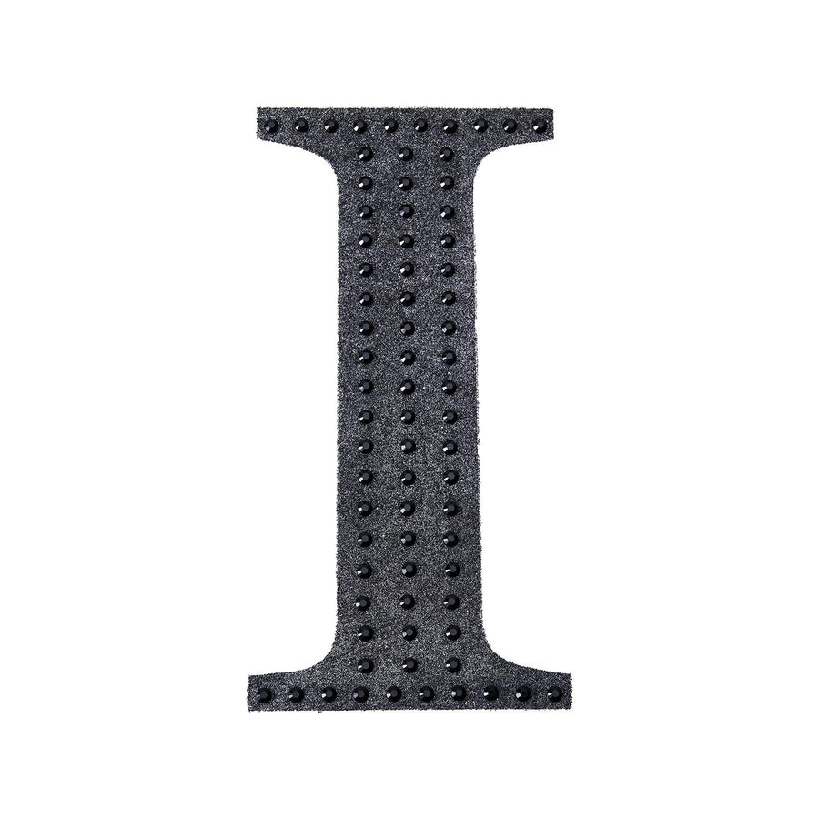 4inch Black Decorative Rhinestone Alphabet Letter Stickers DIY Crafts - I#whtbkgd