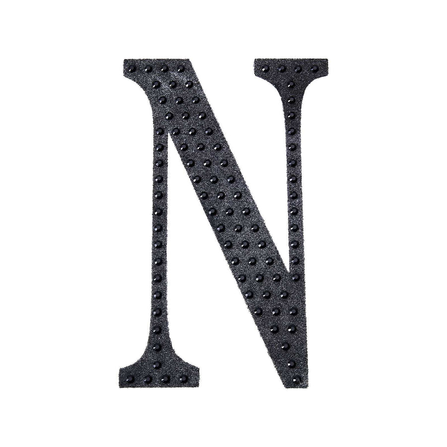 4inch Black Decorative Rhinestone Alphabet Letter Stickers DIY Crafts - N#whtbkgd