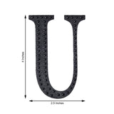 4inch Black Decorative Rhinestone Alphabet Letter Stickers DIY Crafts - U